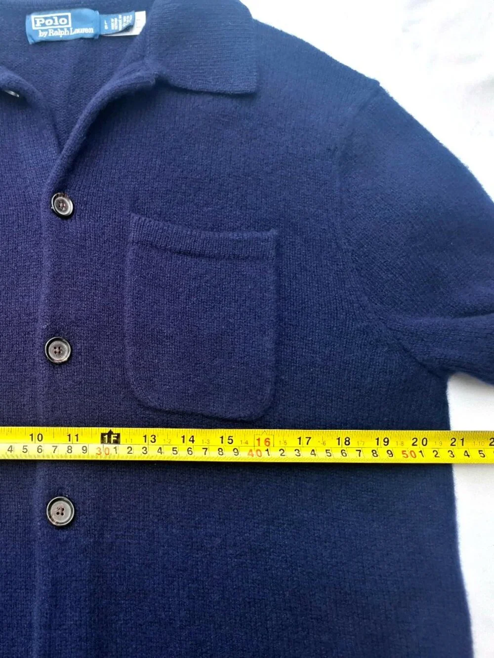 Polo Ralph Lauren Wool Cashmere Men's Cardigan Sweater Large Navy Classic Preppy